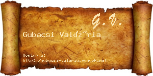 Gubacsi Valéria névjegykártya