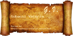 Gubacsi Valéria névjegykártya
